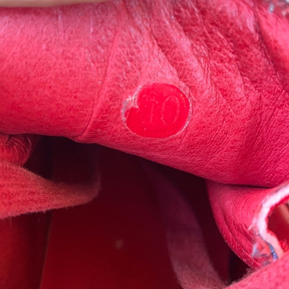 Red Balenciaga Arena Sneakers High size 40 8-8 1/2 - Picture 4 of 7